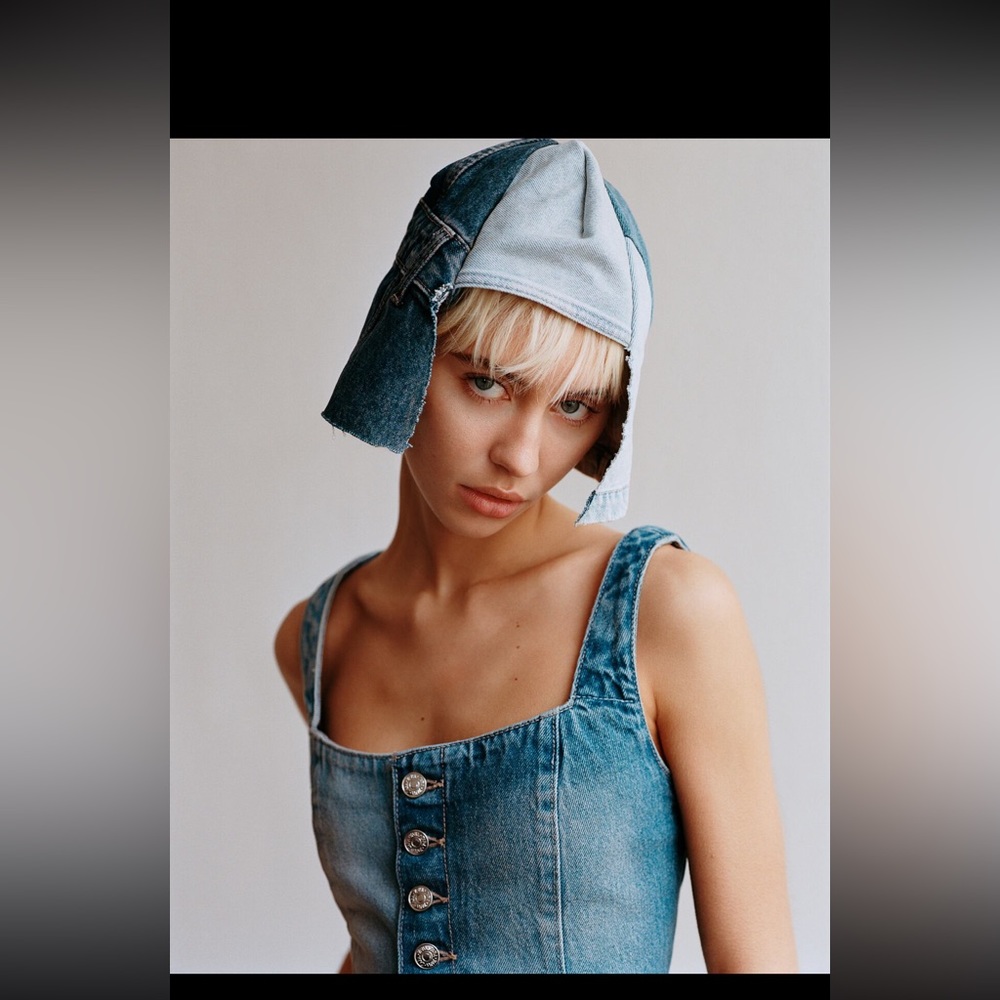 Zara patchwork denim vest